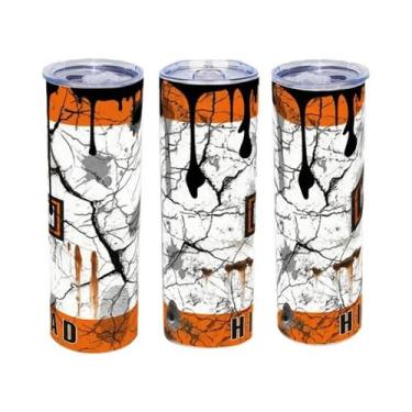 Imagem de Copo Térmico De Aço Inoxidável Amarelo 20Oz Com Canudo E Tampa Para Be