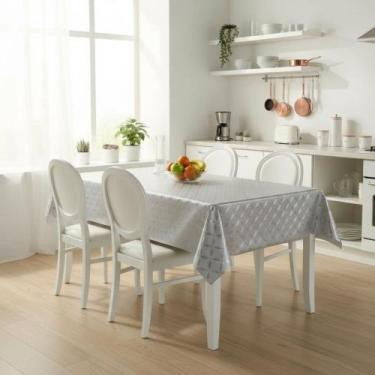 Imagem de Toalha De Mesa Metalizada Prata Mod7196c Rolo 1,37x20m Vinil OPP - Pla