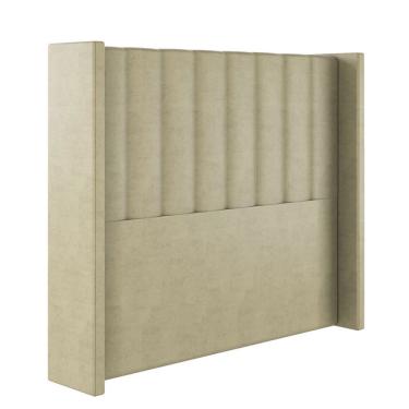 Imagem de Cabeceira Estofada Turquesa Casal 140 Cm Veludo 150x155x12 Cm Bege Sonhar Estofados