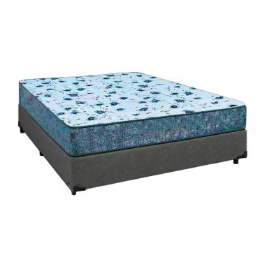 Imagem de Cama Box Casal 138 Suede Cinza Com Colchão Alegro Espuma D28 Cinza - 57x138x188cm