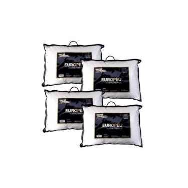 Imagem de Kit 4 Travesseiros Europeu 250 Fios Fibra Siliconada 50x70 - Master Co