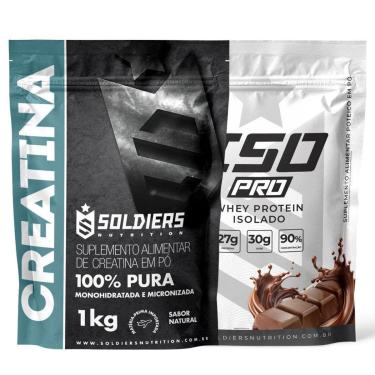 Imagem de Kit: Whey Protein Isolado ISO PRO 1kg + Creatina Monohidratada 1kg - Soldiers Nutrition-Unissex