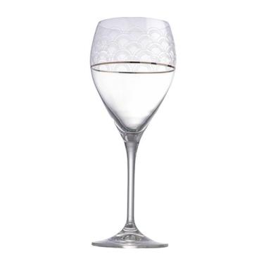 Imagem de Jogo 6 taças vinho Rings pantografada cristal 340ml -Bohemia, 3 meses 