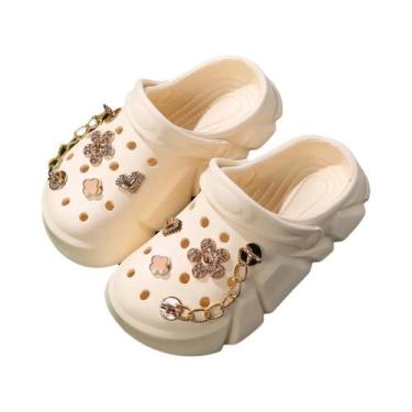 Imagem de Sandálias De Plataforma Para Meninas Com Decoração Floral 3D, Sola Mac