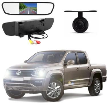 Imagem de Espelho Retrovisor LCD4.3+Câmera de Ré Amarok 2010 2011 2012 2013 2014