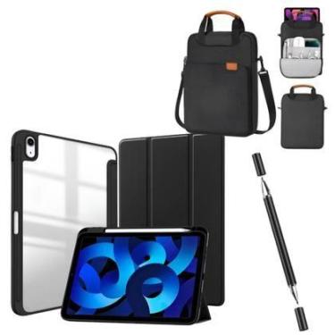 Imagem de Kit Capa Smart Compativel Ipad 11a Geração A16 + Bolsa Armazenamento +