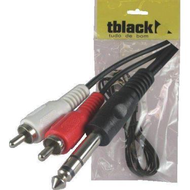 Imagem de Cabo P10 Estéreo X 2 Rca Com 2 Metros Tblack