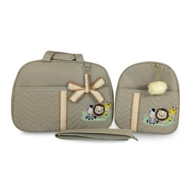 Imagem de Kit Bolsa Maternidade 2 Peças Grande Impermeável + Mochila + Trocador 