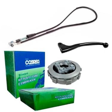 Imagem de kit embreagem titan 125 ate 2001 com manete e cabo embreagem - COBREQ