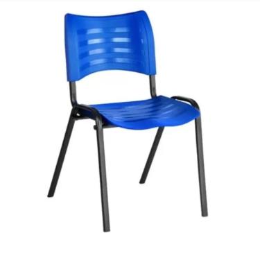 Imagem de cadeira de escritorio iso plastica azul home office