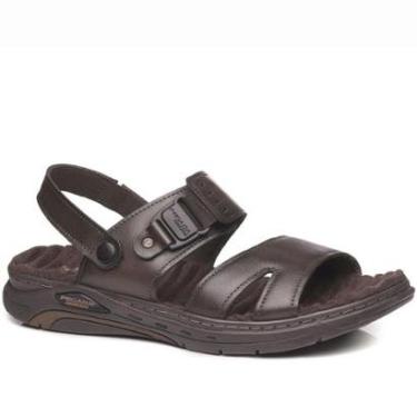 Imagem de Sandália Pegada Masculina em Couro Cravo 134503-02-Masculino