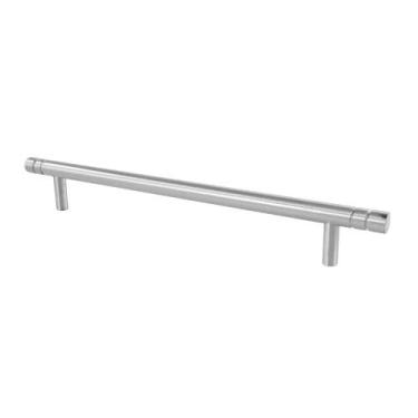 Imagem de Puxador Alça Acetinado Com Friso Alumínio 0251 Pauma, 160mm