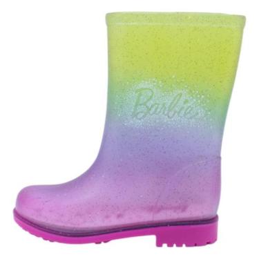 Imagem de Bota grendene galocha infantil meninas barbie 23097, Rosa, Verde, Lilá
