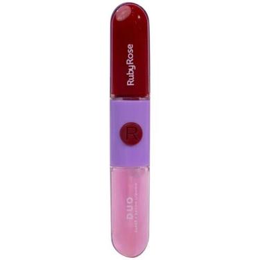Imagem de Batom líquido + gloss espelhado Duo Ruby Rose - LD05