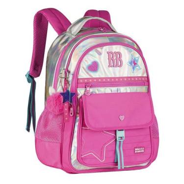 Imagem de Mochila Holografica Rebecca Bonbon RB Costa Notebook Juvenil Cor:Rosa,