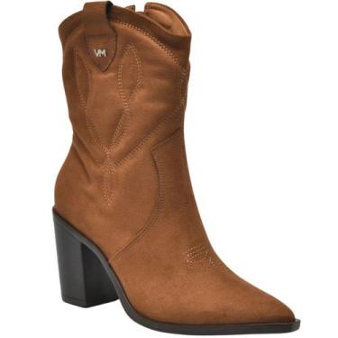 Imagem de Bota Western Country Bico Fino Salto Alto Camurça 091-009 Via Marte, A