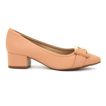 Imagem de Sapato Modare 7340.133 Scarpin Salto Grosso Baixo Feminino, 35, Nude