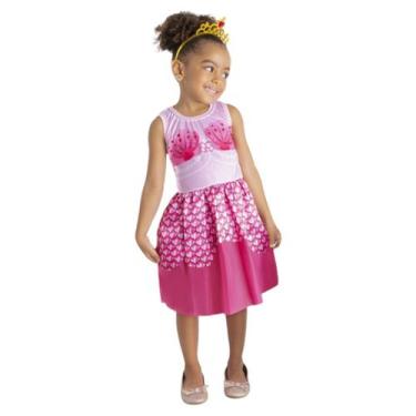 Imagem de Fantasia Sereia Vestido Infantil Yara Folclore Princesa Dia das Crianç