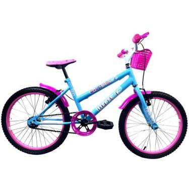 Imagem de Bicicleta Infantil Aro 20 Feminina Com Cestinha + Rodinha Lateral  - W