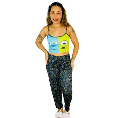 Imagem de Pijama Stitch Feminino Conjunto Cropped Adulto Blusa E Calça - Isysser