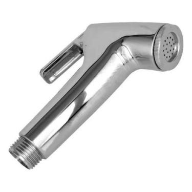 Imagem de Ducha Higiênica Chuveirinho Prata Flexível Suporte Set Tubo Metal em A