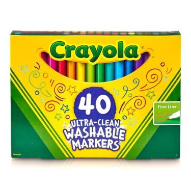 Imagem de Marcadores Crayola Ultra Clean de ponta fina laváveis 40 unidades