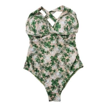 Imagem de Maiô feminino com bojo e fechamento nas costas - Corpo Dourado Moda Pr