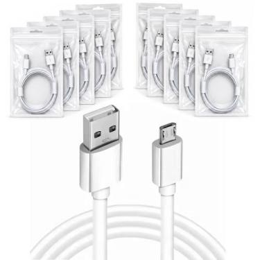 Imagem de Kit 10 Cabos Micro USB V8 Carregamento Dados Revenda Atacado - Lelong 