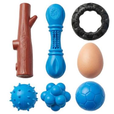 Imagem de Kit 7 Brinquedos Diversos Interativos De Cães Mordedor Para Pets Porte
