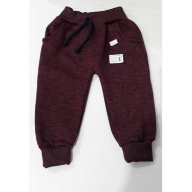 Imagem de Calça Fleece Moletom Infantil Masculina - Babe Bee, M, Vermelho