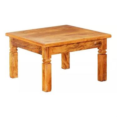 Imagem de Mesa de Centro 60 x 60 cm Em Madeira Maciça Natural - MHM MOVEIS BRASI