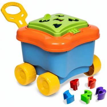Imagem de Baú Educativo Baby Land Cardoso Com Encaixes Pedagógicos E Aprendizado