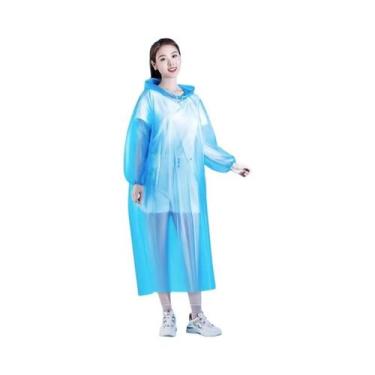 Imagem de Capa De Chuva Descartável Unissex Impermeável Com Capuz Reforçado Para
