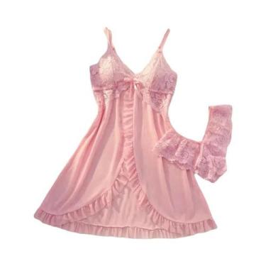Imagem de Conjunto De Lingerie Kawaii Rosa plus Size Y2k Vestido Sexy De Noite 2