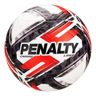 Imagem de Bola de Futebol Campo Penalty Líder XXVI com Construção Ultra Fusion + Dupla Colagem em Preto e Vermelho