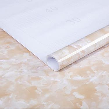 Imagem de WSWJDW Adesivos de parede Móveis de sala de estar Área de trabalho Vinil de mármore à prova d'água Papel de contato autoadesivo de cor sólida Decoração de casa, 1,60 cm X 1 m