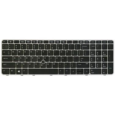 Imagem de AUTENS Teclado EUA de substituição para laptop HP EliteBook 850 G3 / 850 G4 / 755 G3 / 755 G4 com retroiluminação …