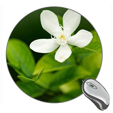 Imagem de Mouse pad redondo Five Petal White Flower macro, mouse pads personalizados