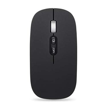 Imagem de Mouse silencioso sem fio, carregamento USB, mouse óptico ergonômico compatível com Bluetooth, mini mouse sem fio fino com receptor para telefone computador-preto