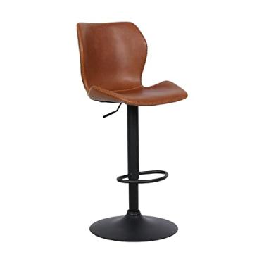 Imagem de Banqueta Itajai com Base Disco Marrom e Preta