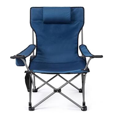 Imagem de Cadeira de acampamento dobrável ao ar livre Cadeira reclinável ajustável portátil para camping pesca piqueniques na praia Blue Type 1