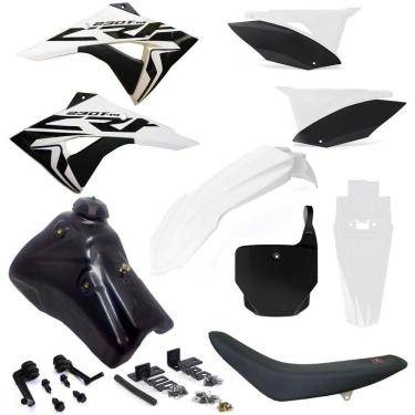 Imagem de Kit Plástico Carenagem Number X cell Crf 230 2007 2008... Tanque 7 Litros