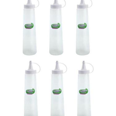 Imagem de Kit 6 Bisnaga Ketchup Mostarda Molhos Grande 400Ml Plasvale