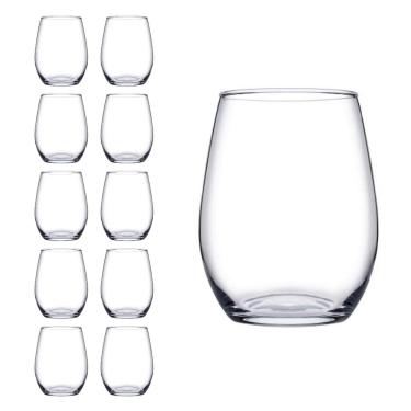 Imagem de Kit Copo Vidro Redondo Transparente Amber Duravel 440ml 10Un