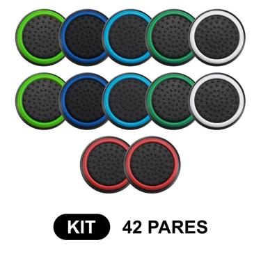 Imagem de 42 Pares de Grips p/ controle Anti Derrapante Silicone Botão Analógico do Joystick
