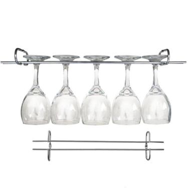 Imagem de 8 Suportes Para Taças Cromado Aramado Adega Bar Vinho 25cm