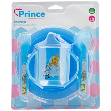 Imagem de Prince Caneca Com Alça Prato Colher E Garfo Azul