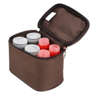 Imagem de dispensador de tempero portátil para tempero,Saco organizador de churrasco, 6 peças recipientes organizadores de potes de especiarias para acampamento ao ar livre com saco de armazenamento, para camp