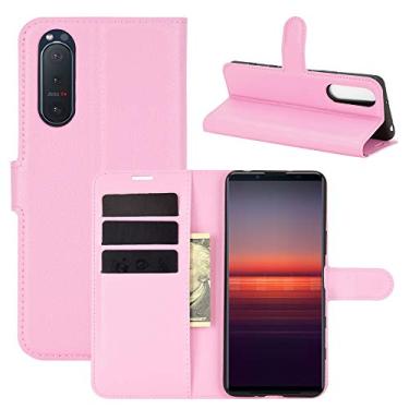 Imagem de HONGYAN Capa de telefone Para Sony Xperia 5 II Litchi textura Horizontal Virar Case de proteção com Holder & cartão Slots & carteira Capa protetora
