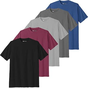Imagem de Kit 05 Camisetas Blusa Camisa Masculina Plus Size Basica (G1, Preto, Cinza, Chumbo, Bordo, Royal)